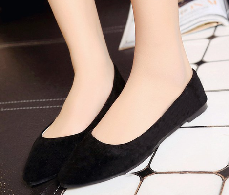 Versatile Red Pointed Flats and Black Ballerina Shoes
