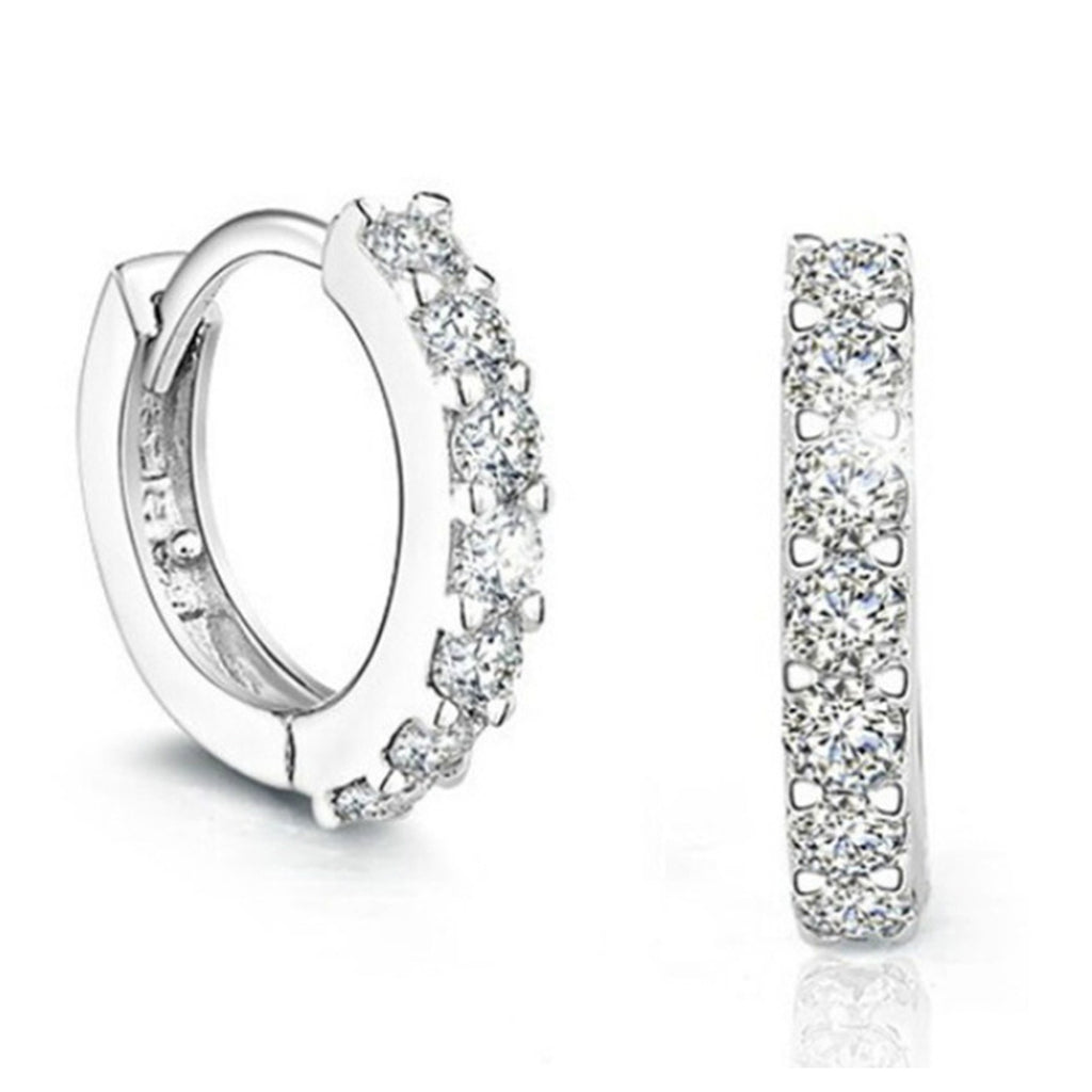 Trendy Korean Single Row Rhinestone Earrings for Women
