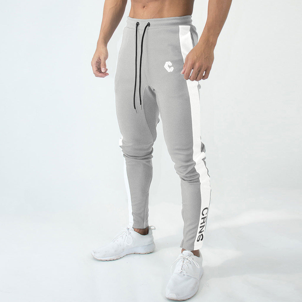 Men's Spring Autumn Cotton Zip Running Trousers