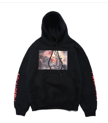 Retro Printed Letter Hoodie - Korean Fashion Style