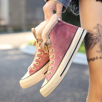 Winter Women's Warm High-Top Canvas Sneakers