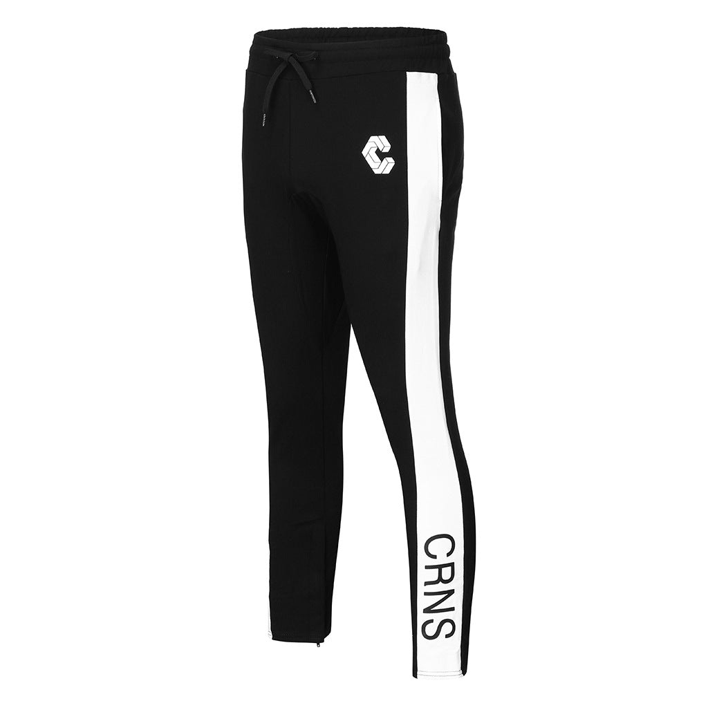 Men's Spring Autumn Cotton Zip Running Trousers