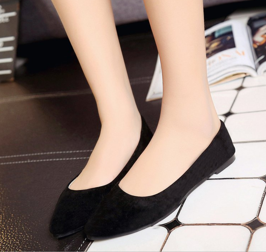 Versatile Red Pointed Flats and Black Ballerina Shoes