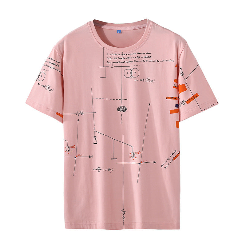 Plus Size Men's Graphic Cotton T-Shirt (Short Sleeve)
