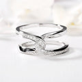Simple Double C Cross Buckle Ring