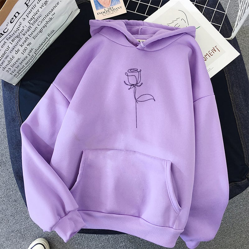 Plus Velvet Hooded Sweater for Women - Casual Long Sleeve