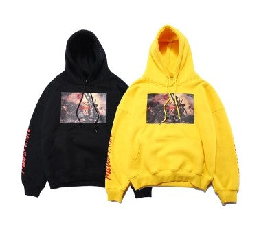 Retro Printed Letter Hoodie - Korean Fashion Style