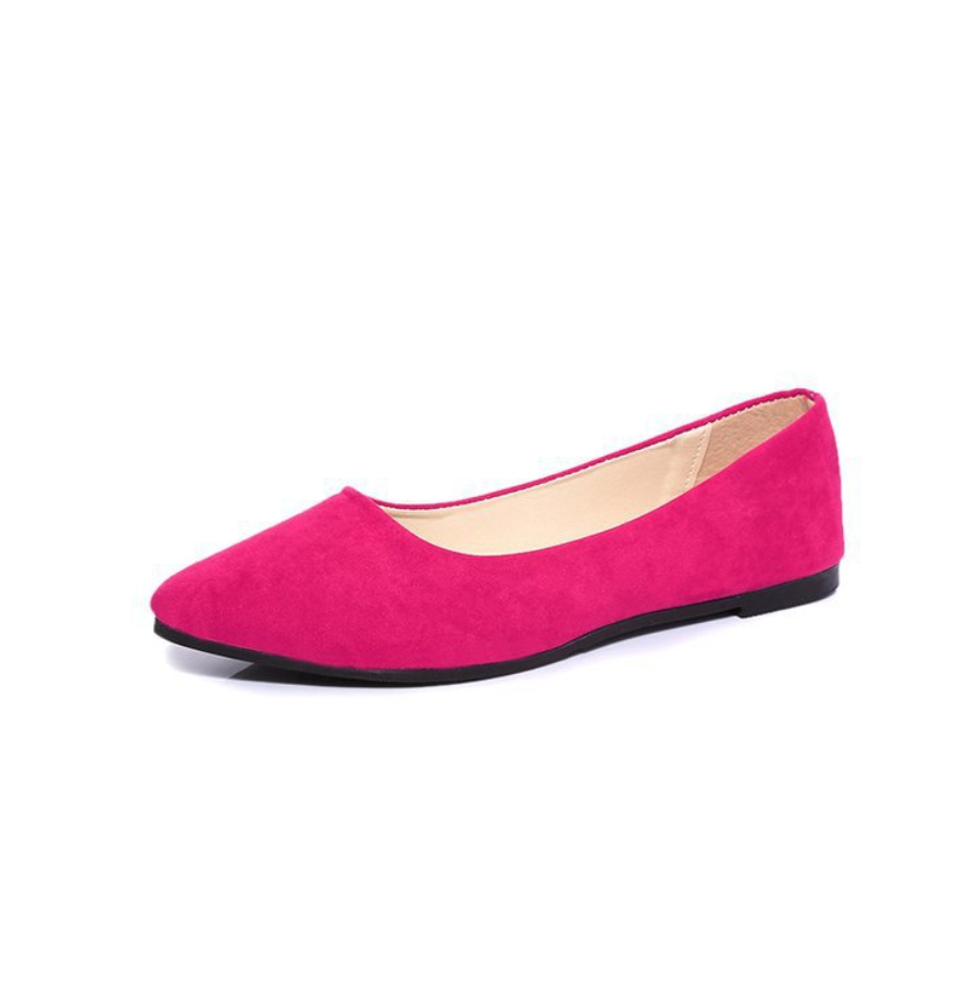 Versatile Red Pointed Flats and Black Ballerina Shoes