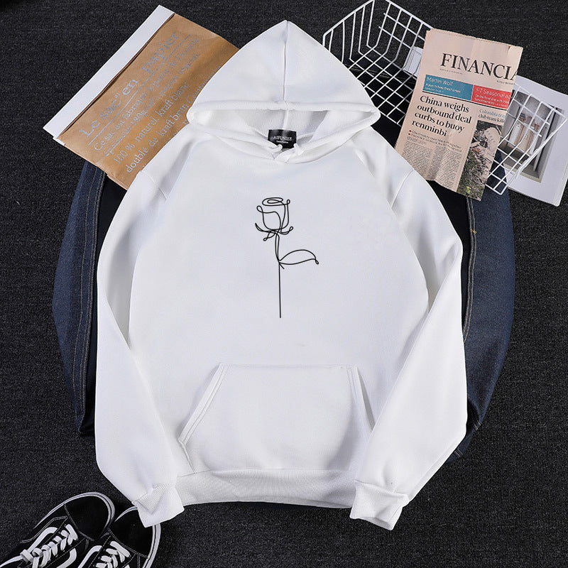 Couple Sweatshirt with Graffiti Roses Print