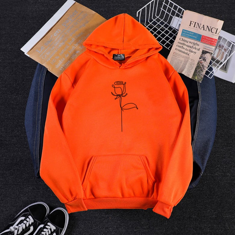 Couple Sweatshirt with Graffiti Roses Print