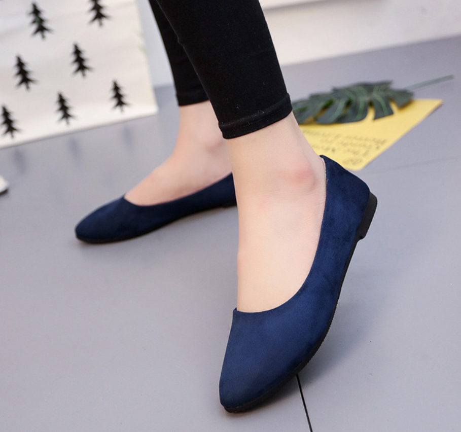 Versatile Red Pointed Flats and Black Ballerina Shoes