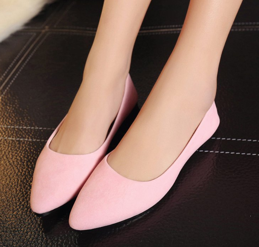 Versatile Red Pointed Flats and Black Ballerina Shoes