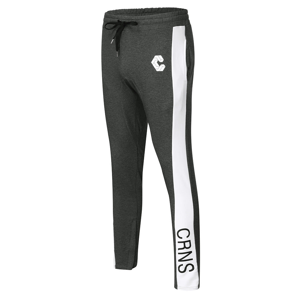 Men's Spring Autumn Cotton Zip Running Trousers