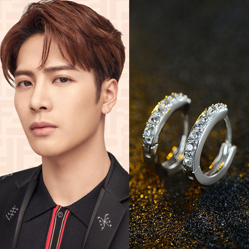 Trendy Korean Single Row Rhinestone Earrings for Women