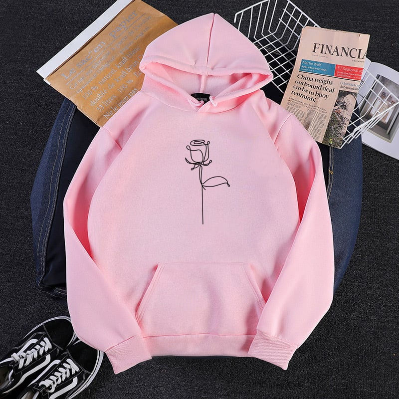 Couple Sweatshirt with Graffiti Roses Print