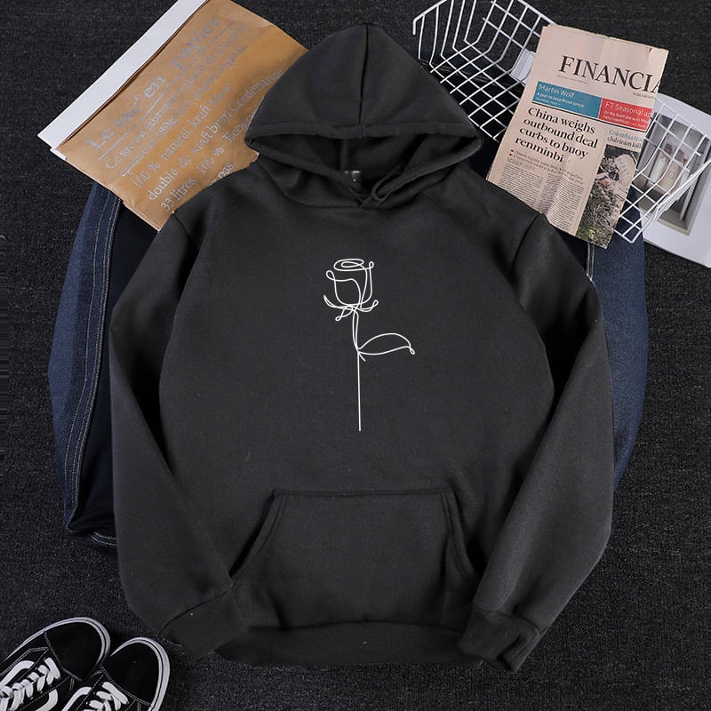Couple Sweatshirt with Graffiti Roses Print