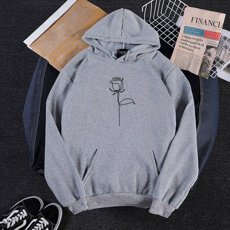 Couple Sweatshirt with Graffiti Roses Print