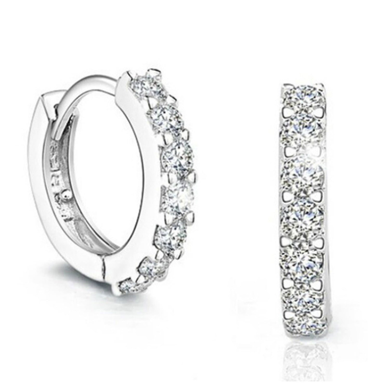Trendy Korean Single Row Rhinestone Earrings for Women