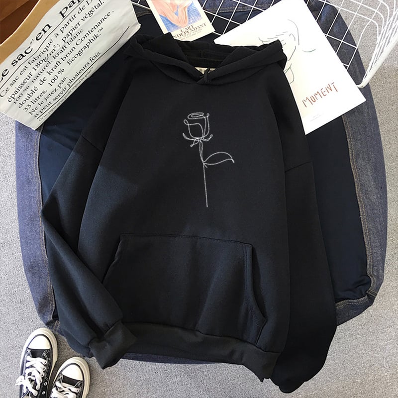 Plus Velvet Hooded Sweater for Women - Casual Long Sleeve